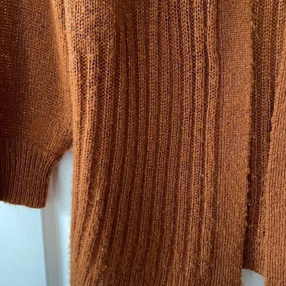 Mudd rust orange long open front cozy cardigan - Picture 7 of 10